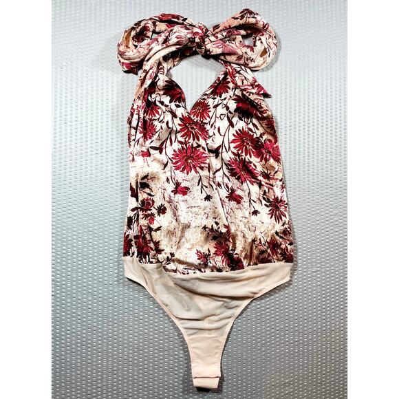 Free People Tops - Free People, Intimately, Ivory Pink Floral Body Suit, Size M